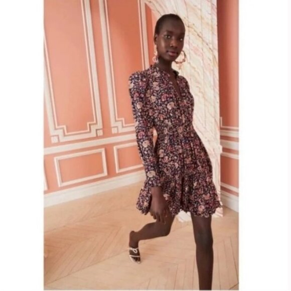Ulla Johnson Liv Mini Dress Midnight Floral Size 8 - Picture 2 of 10